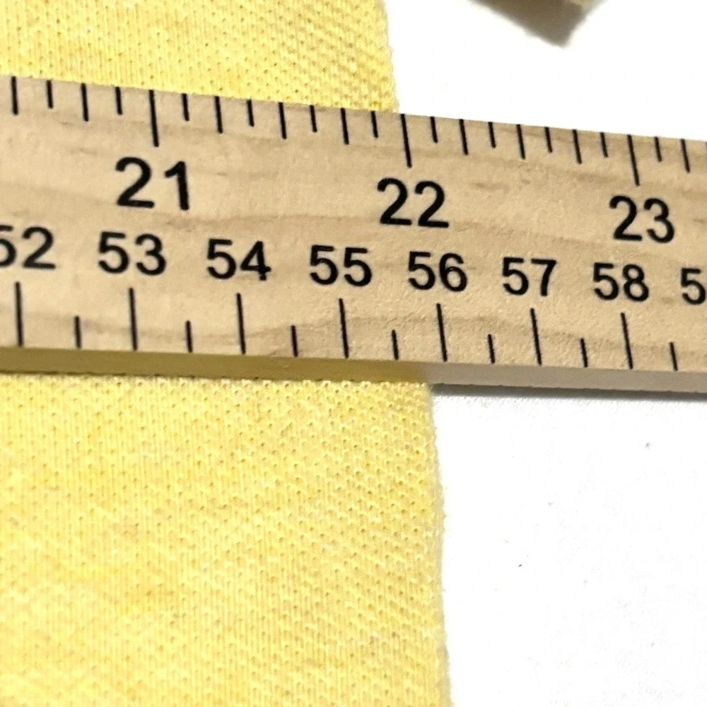 Polo Ralph Lauren Men Polo Shirt L 2‎ Button Yellow Short Sleeve Classic Preppy